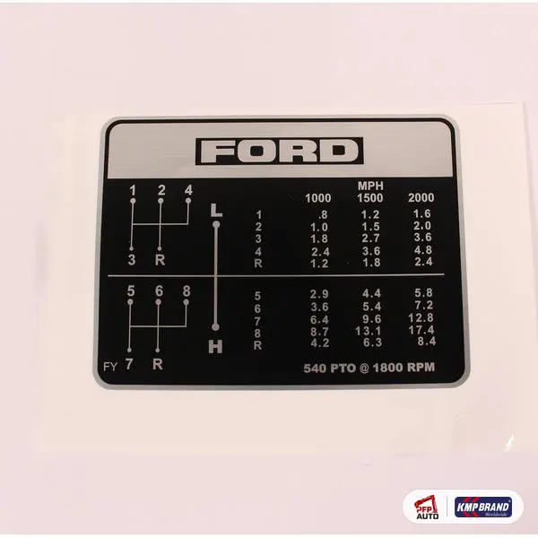 Autocolant manetă schimbător viteze KMP Brand pentru Ford New Holland, cod C5NN7B292A